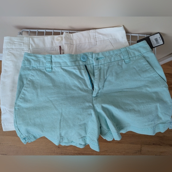 Two Pairs BCG Women's Shorts - Light Turquoise And White - Size 4 - Picture 1 of 15